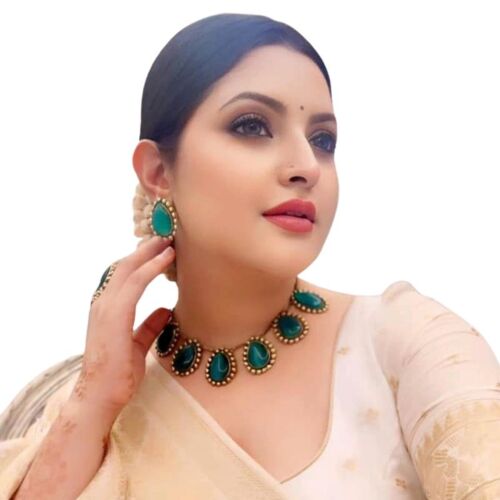 Royal Green Teardrop Necklace Set