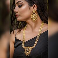 Golden Cascade Pendant Necklace Set