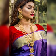 Golden Blossom Layered Necklace Set