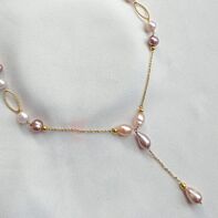 Blush Elegance Gold-Plated Freshwater Pearl Necklace Set