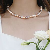 Pure Radiance Freshwater Pearl Necklace with Sterling Silver Clasp