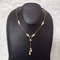 Blush Elegance Y-Chain Light Pink Freshwater Pearl Necklace